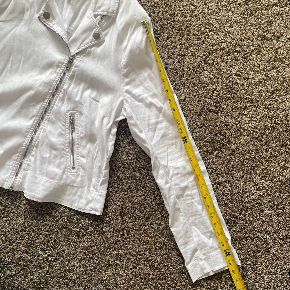 EVEREVE Jagger Moto Jacket white linen blend zip up women’s size XL - Picture 4 of 12